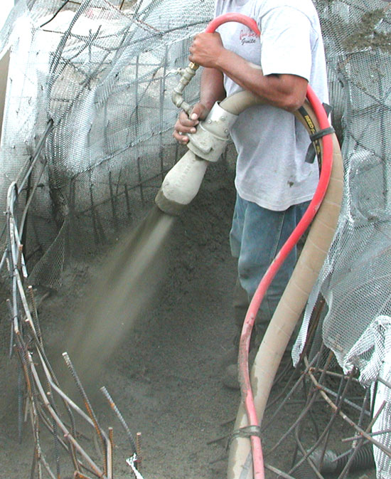 Gunite Machine Hose, Water Hose, and Gunite Nozzle Photo