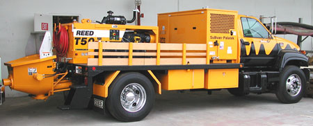 REED T50 Truck Mounted Line Pump with 210 CFM Sullivan Air Compressor Option